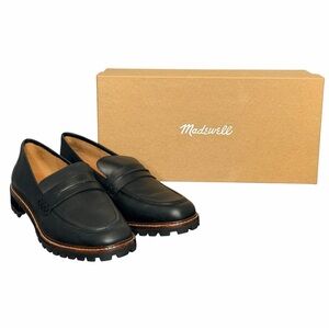 Madewell The Corinne Lugsole Loafer in Black Leather Size 8.5 - NEW